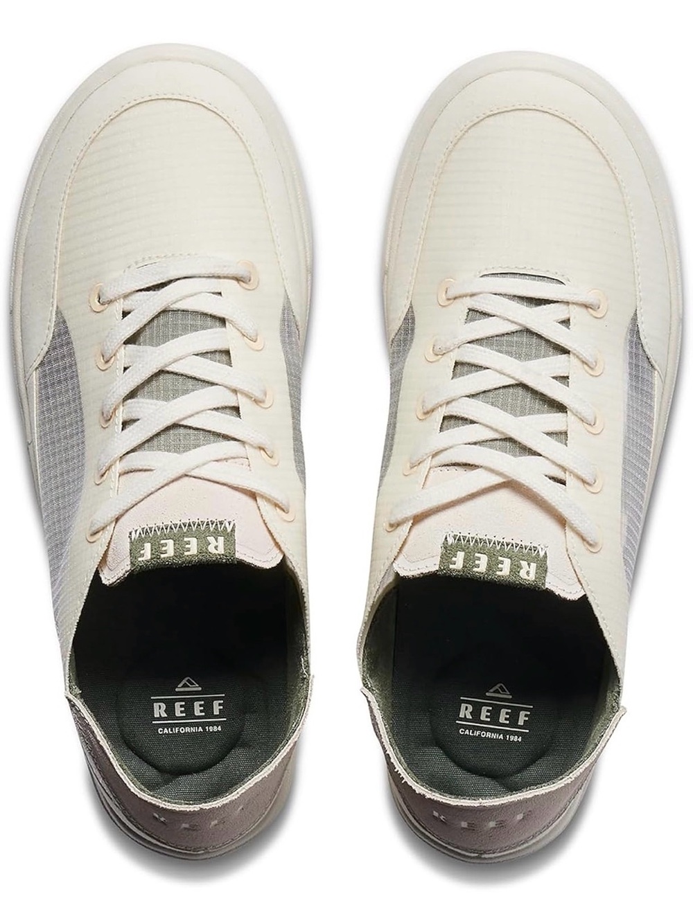 Reef Swellsole Navigator Sneakers Mens 12 Cream Forest Low Top Casual Surf Shoes